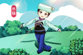 少数民族插画         