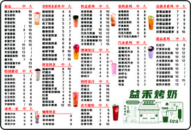 奶茶点餐单