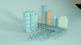 C4D楼房生长  可动画已帧