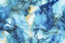 蓝色抽象水墨画
