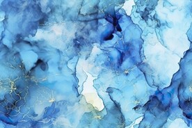蓝色抽象水墨画