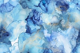 蓝色抽象水墨画