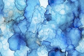蓝色抽象水墨画