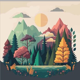 风景建筑插画         
