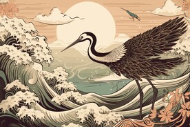 中国风仙鹤          