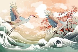 中国风仙鹤          