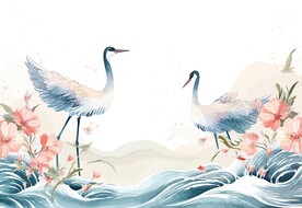 中国风仙鹤          
