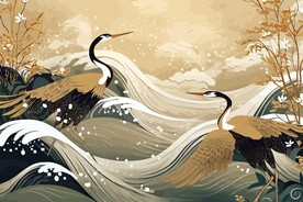 中国风仙鹤          
