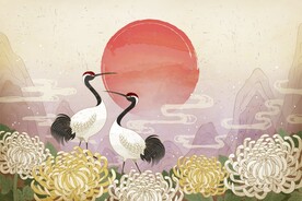 中国风仙鹤          