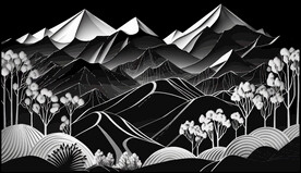 国风山水烫金         