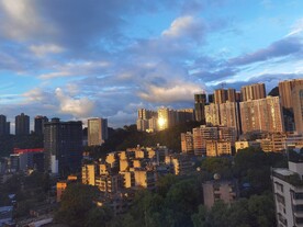 城市日落