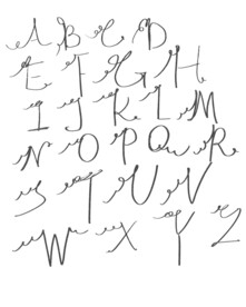 英文24字母手写字体设计