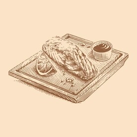 手绘版画鱼排