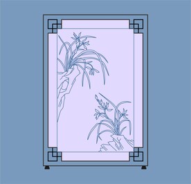 兰花屏风