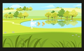 手绘自然风景 