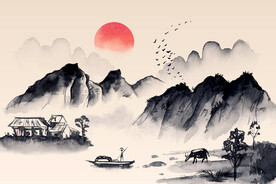 复古中国风国画水墨画