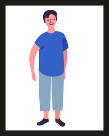 手绘男人男孩 