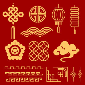 中国风复古花边花纹