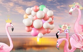火烈鸟背景墙