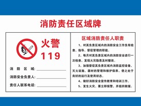 消防责任区域牌
