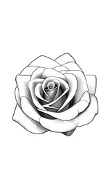 玫瑰花简笔画一朵花朵素描鲜花 
