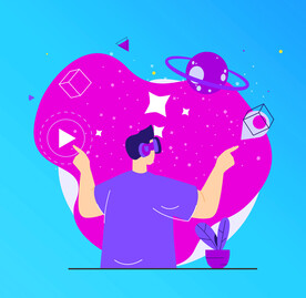 科技 抽象插画 商务  vr 