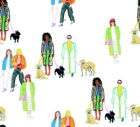 数码印花  卡通女孩 匹印