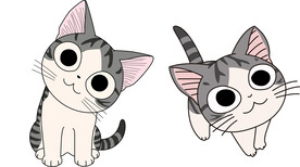 卡通虎斑猫 