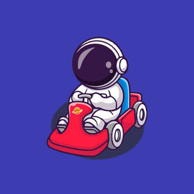 可爱宇航员卡通矢量儿童插画