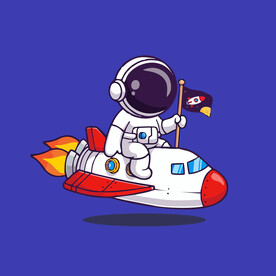 可爱宇航员卡通矢量儿童插画
