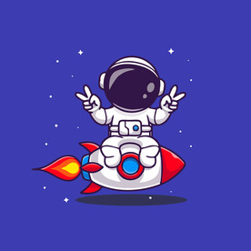 可爱宇航员卡通矢量儿童插画