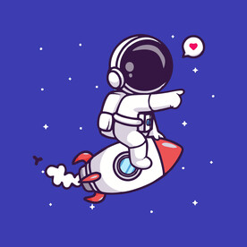 可爱宇航员卡通矢量儿童插画