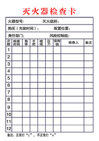灭火器检查卡