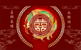 中式婚庆红色背景