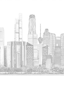 黑白城市线条