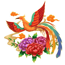 国潮烫金凤凰         