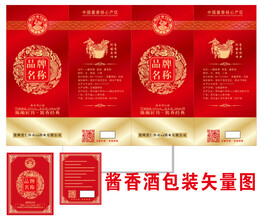 酱香白酒酒盒包装设计矢量图