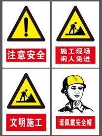 注意安全警示牌
