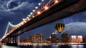 夜色下的梦幻大桥