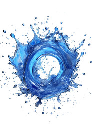 透明底水花流波浪