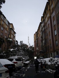 小区雪景