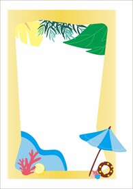 夏季沙滩边框图