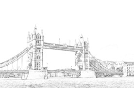 世界著名建筑 黑白 线条画 