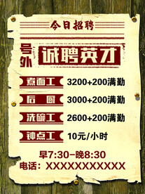 今日招聘 诚聘英才 号外