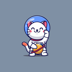 可爱小猫矢量卡通插画