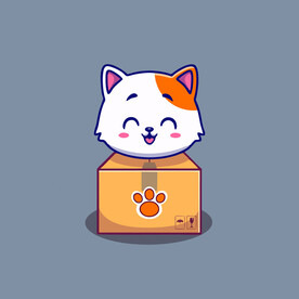 可爱小猫矢量卡通插画