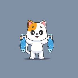 可爱小猫矢量卡通插画