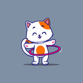 可爱小猫矢量卡通插画