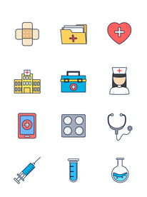 手绘医疗图标ICON