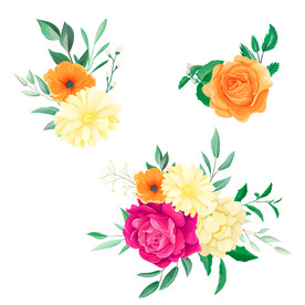 矢量手绘鲜花